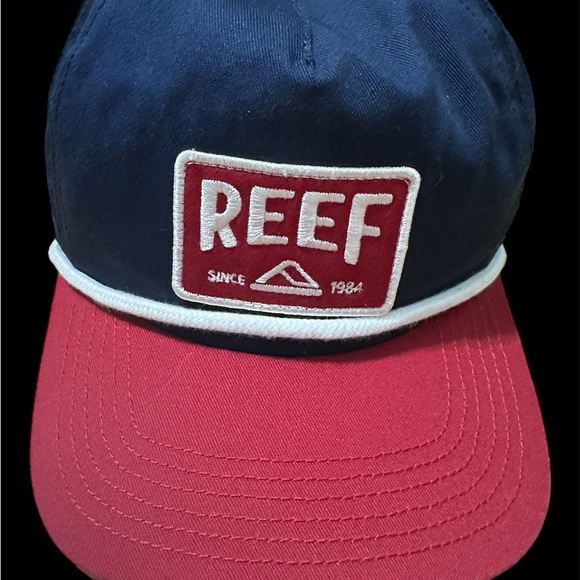 Reef Hat Cap Snap Back Blue Red Adjustable Patch - Picture 4 of 8